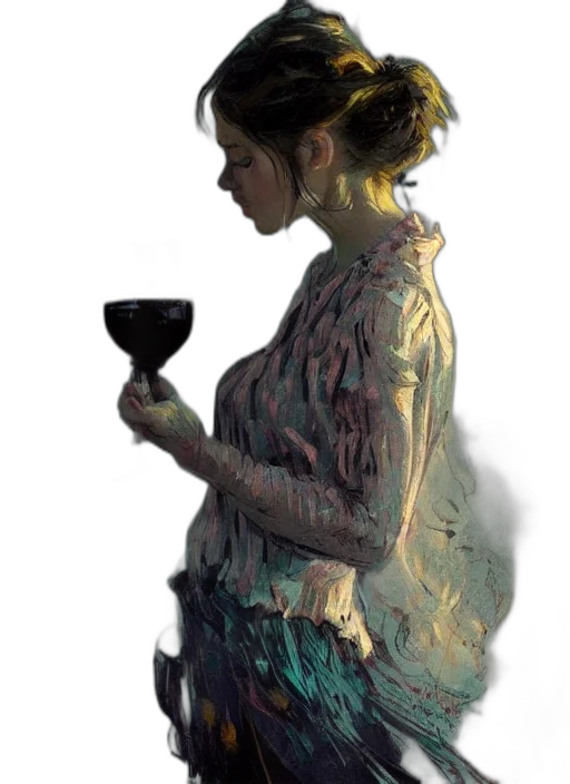 dress, bottle, staff, jewelry transparent PNG cut-out