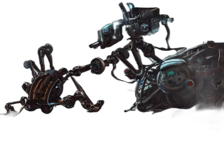 robot, weapon, concept art, cyberpunk transparent PNG cut-out