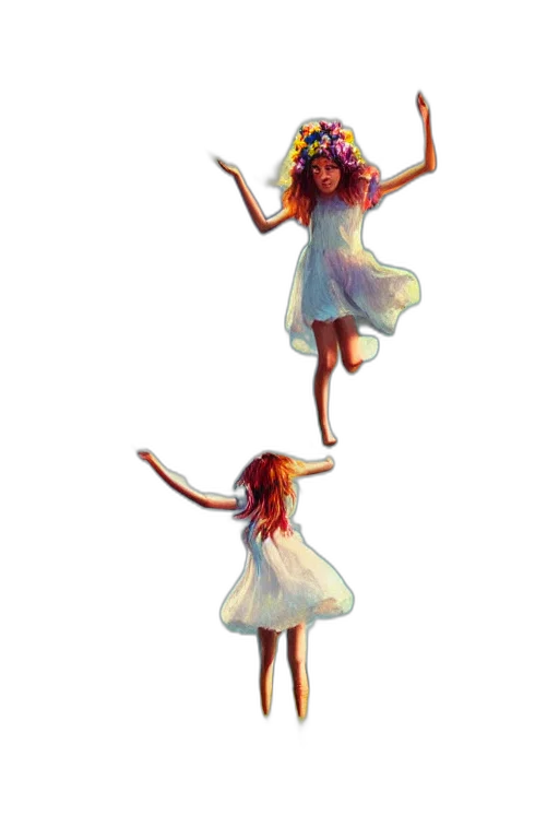 dress, staff, creature, crown transparent PNG cut-out