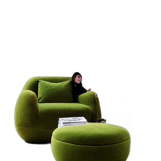 furniture, staff, jacket, 3d render, photorealistic, green, living, room transparent PNG cut-out