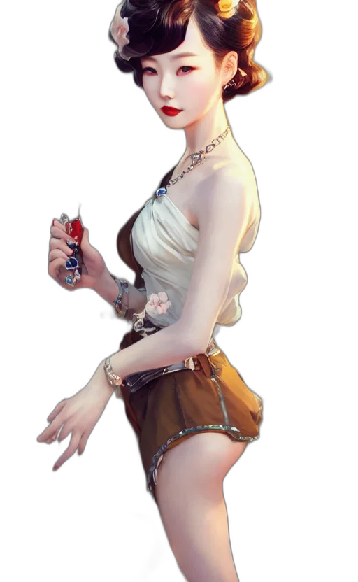 dress, staff, weapon, jewelry transparent PNG cut-out