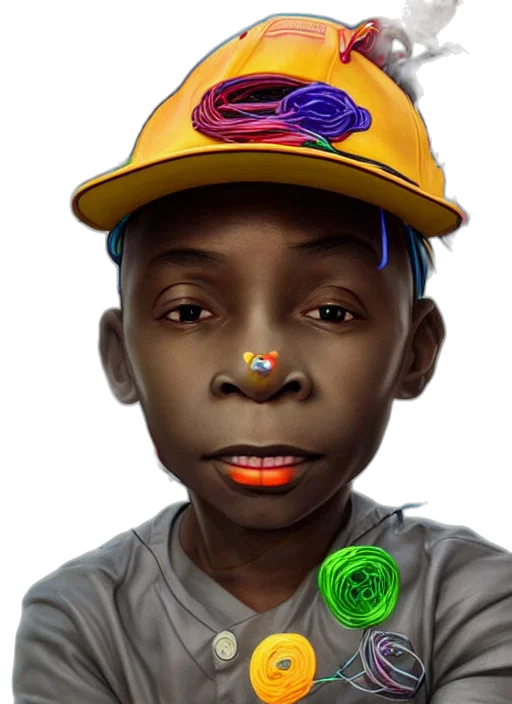 face, hat, crown, jewelry, photorealistic, cartoon, concept art, 3d render transparent PNG cut-out