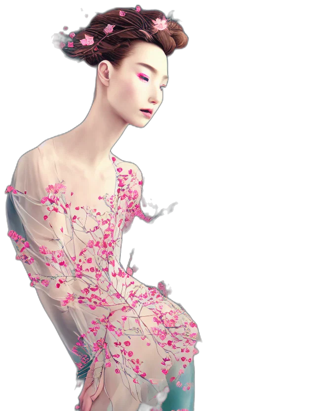 dress, jewelry, photorealistic, 3d render, fantasy art, concept art, pastel, red transparent PNG cut-out