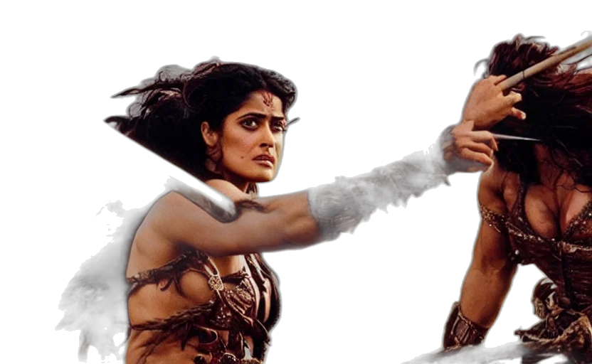 concept art, fantasy art, comic book art, fire, epic, photo, muscular, salma transparent PNG cut-out