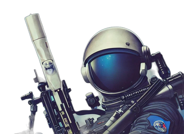 weapon, robot, concept art, comic book art transparent PNG cut-out