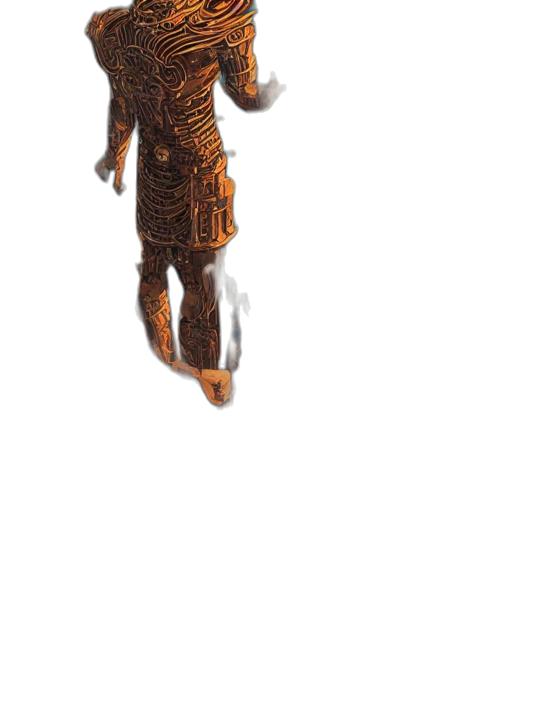 mask, staff, robot, creature, 3d render, concept art, pixel art, fantasy art transparent PNG cut-out