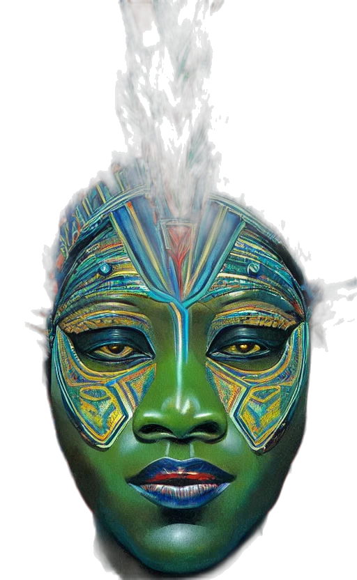 mask, face, jewelry, crown, photorealistic, concept art, 3d render, fantasy art transparent PNG cut-out
