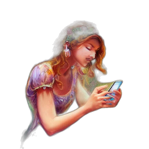 dress, face, jewelry, hat, fantasy art, concept art, watercolor, oil painting transparent PNG cut-out