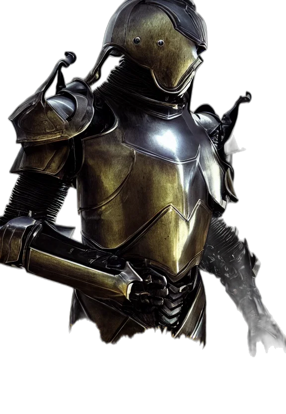 robot, sword, mask, staff transparent PNG cut-out
