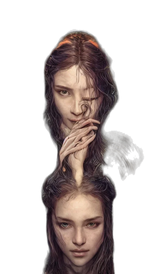 face, hair, mask, crown transparent PNG cut-out