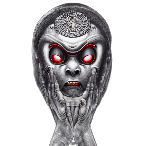 mask, face, robot, creature transparent PNG cut-out