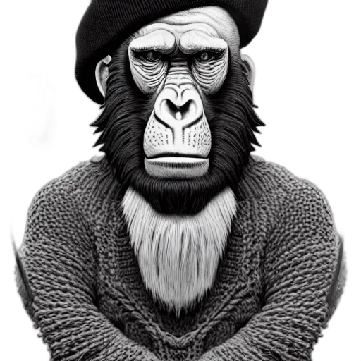 animal, hat, mask, jacket, photorealistic, cartoon, concept art, comic book art transparent PNG cut-out