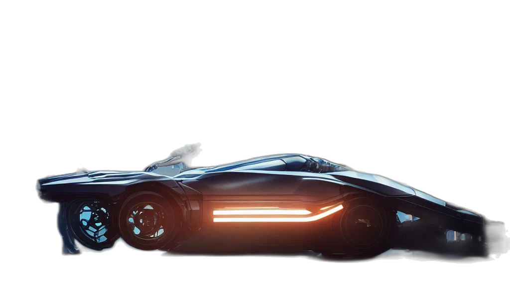 car, robot, jacket, concept art, 3d render, cyberpunk, photorealistic, neon lights transparent PNG cut-out