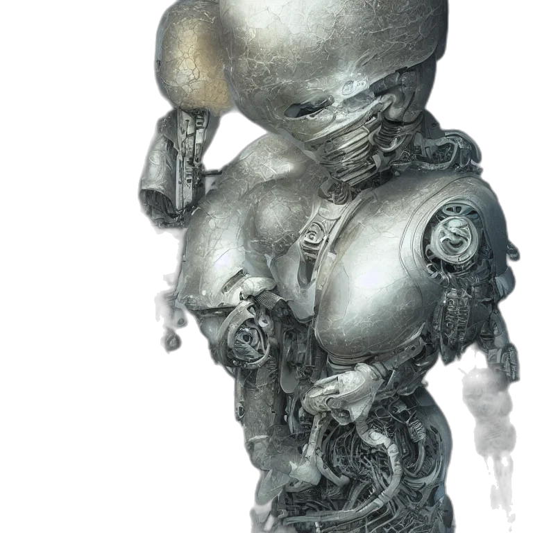 robot, weapon, concept art, 3d render transparent PNG cut-out