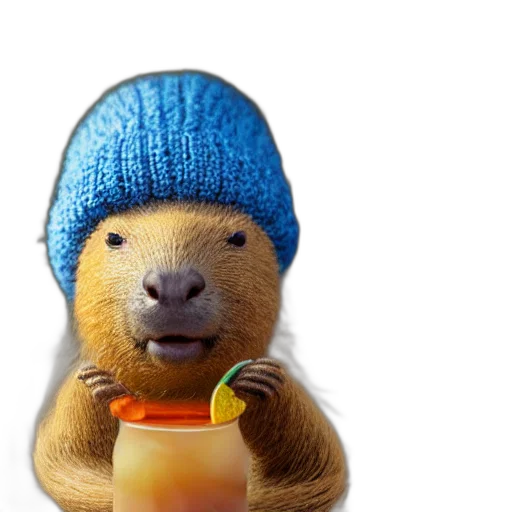 hat, animal, photorealistic, 3d render transparent PNG cut-out