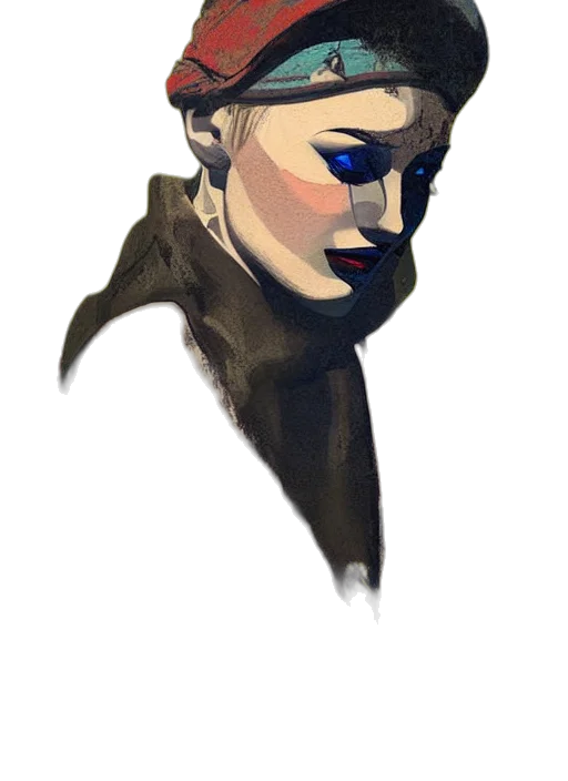 face, mask, crown, staff transparent PNG cut-out