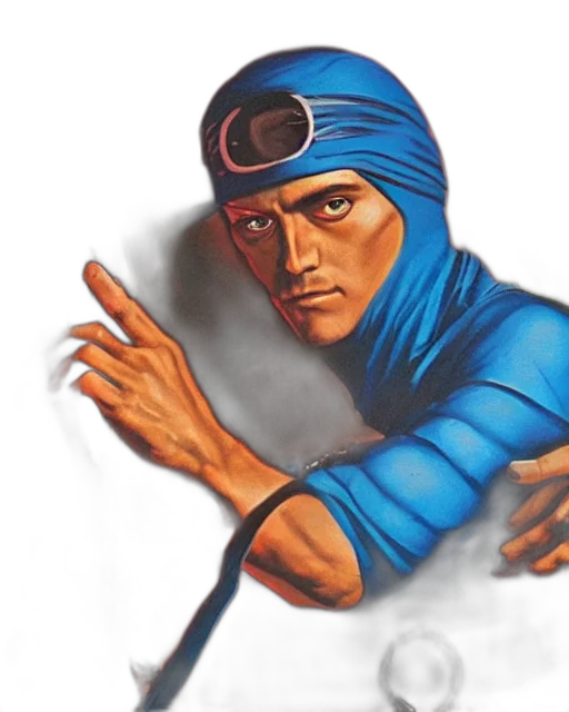 face, jacket, mask, comic book art transparent PNG cut-out