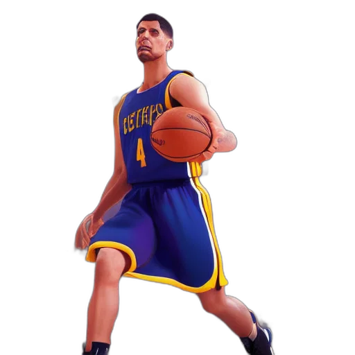 3d render, concept art, pixel art, photorealistic, steve, curry, basketball, player transparent PNG cut-out