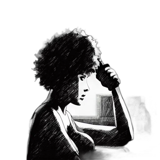 hair, face, dress, staff transparent PNG cut-out