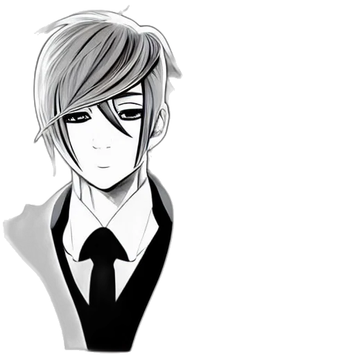 staff, cartoon, anime, pixel art, concept art, monochrome, dark, trump transparent PNG cut-out