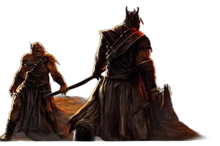 sword, concept art, fantasy art, comic book art, fire, fog, dark, red transparent PNG cut-out