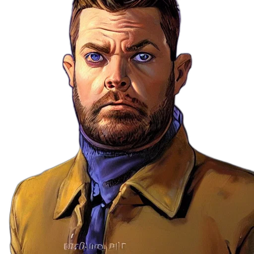 face, jacket, staff, comic book art, photorealistic, concept art, watercolor, blue transparent PNG cut-out
