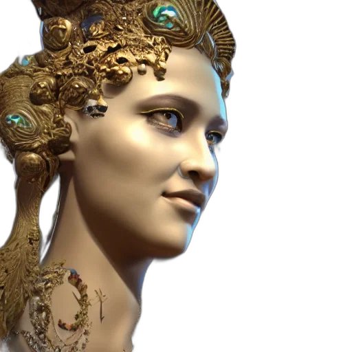 jewelry, crown, face, 3d render transparent PNG cut-out