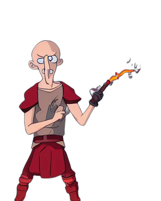 staff, weapon, sword, concept art, cartoon, anime, fantasy art, fire transparent PNG cut-out