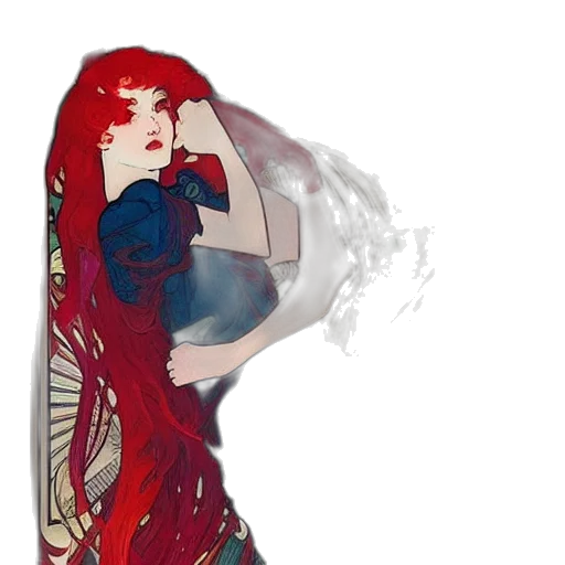 dress, mask, hair, dragon, pixel art, concept art, fantasy art, anime transparent PNG cut-out