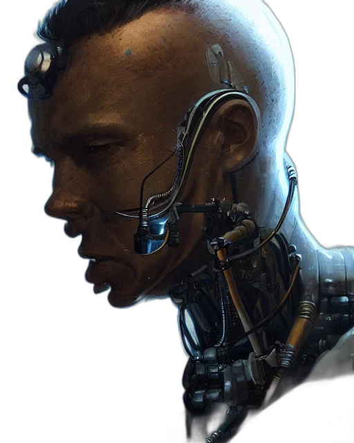 robot, face, cyberpunk, concept art transparent PNG cut-out