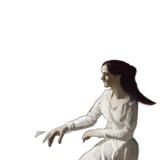 dress, creature, staff, face transparent PNG cut-out