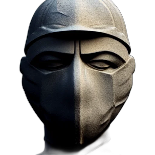 mask, face, weapon, staff, concept art, 3d render, photorealistic, octane transparent PNG cut-out