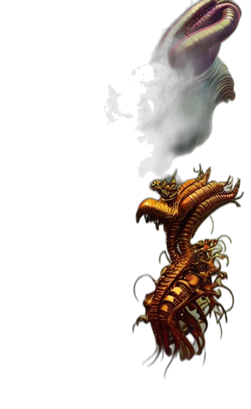 dragon, creature, staff, weapon transparent PNG cut-out