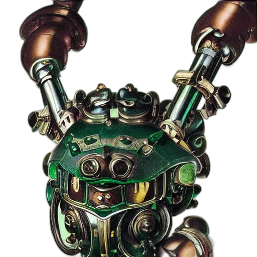 robot, weapon, jewelry, mask, concept art, 3d render, cyberpunk, fantasy art transparent PNG cut-out