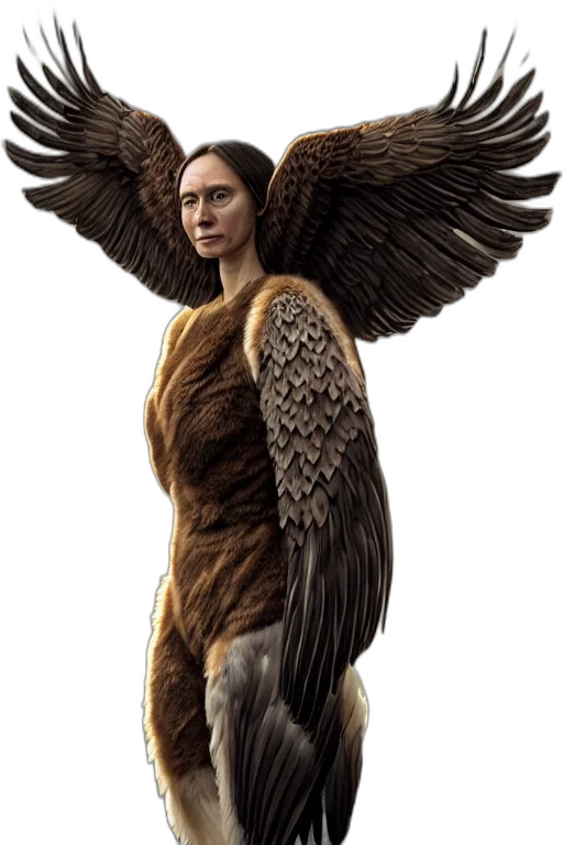 animal, creature, staff, fantasy art, concept art, photorealistic, 3d render, earth tones transparent PNG cut-out