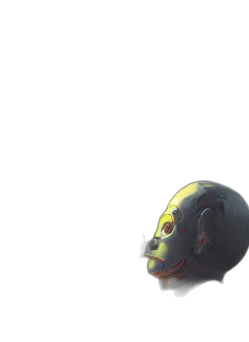 mask, robot, face, creature, concept art, 3d render, photorealistic, cyberpunk transparent PNG cut-out