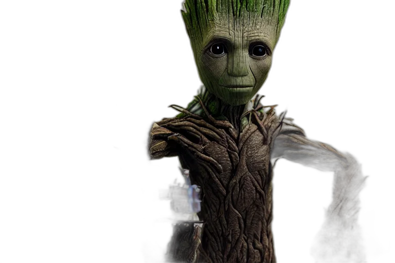 creature, tree, hair, staff transparent PNG cut-out