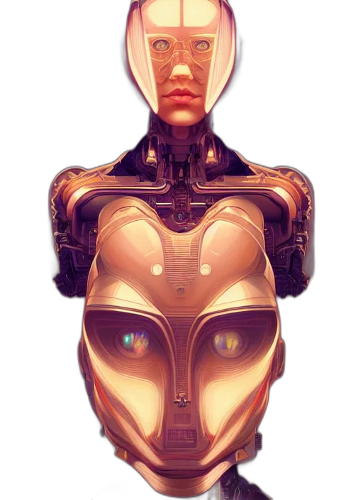 robot, face, dress, cyberpunk transparent PNG cut-out