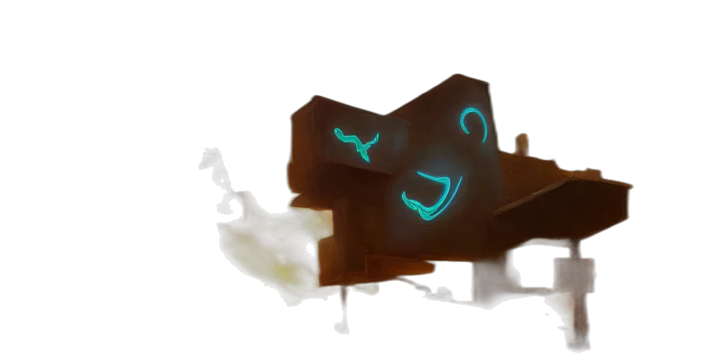 robot, mask, dragon, creature, concept art, 3d render, vaporwave, pixel art transparent PNG cut-out