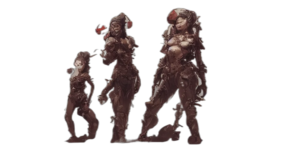 creature, concept art, fantasy art, 3d render transparent PNG cut-out