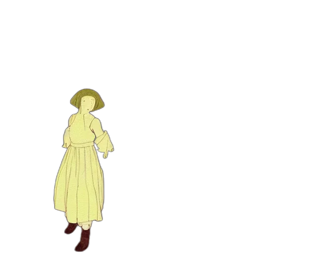 dress, hat, jacket, staff transparent PNG cut-out