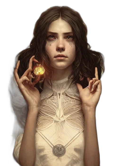 face, jewelry, mask, dress, concept art, fantasy art, photorealistic, comic book art transparent PNG cut-out