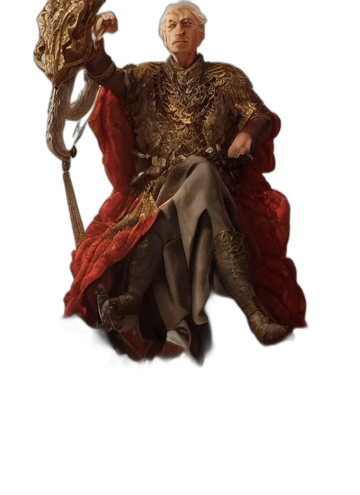 staff, sword, crown, jacket transparent PNG cut-out