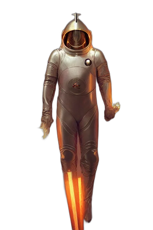 robot, staff, jacket, mask, concept art, 3d render, comic book art, pixel art transparent PNG cut-out
