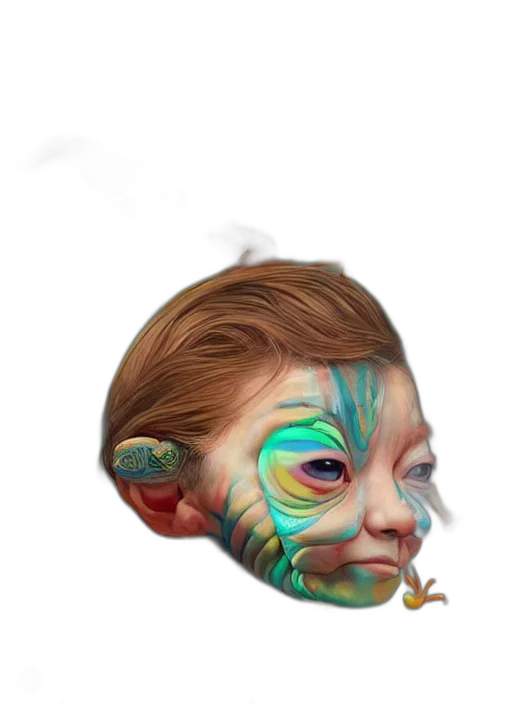 mask, face, creature, dragon, fantasy art, concept art, photorealistic, watercolor transparent PNG cut-out