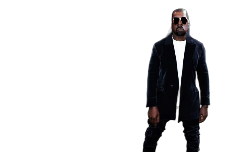 jacket, 3d render, dark, kanye, west, wearing, suit, made transparent PNG cut-out