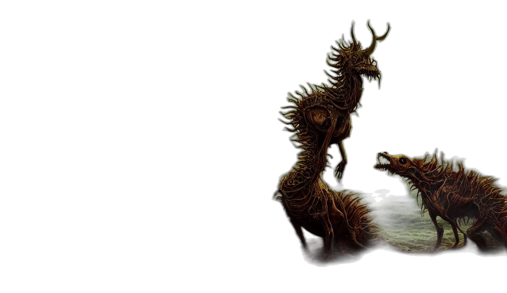 dragon, creature, animal, hair, concept art, fantasy art, 3d render, photorealistic transparent PNG cut-out