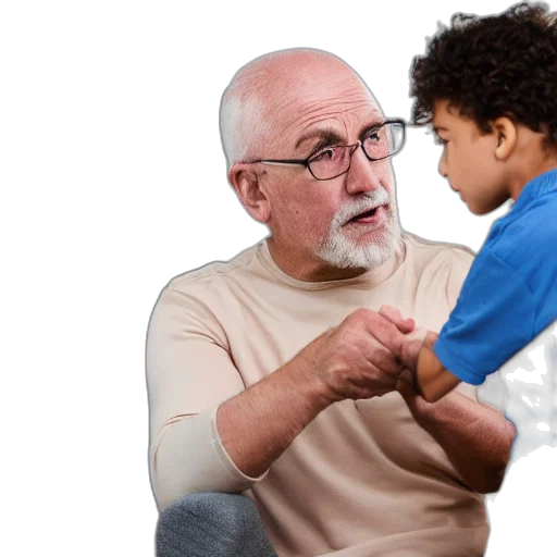 older, man, arguing, young, child transparent PNG cut-out