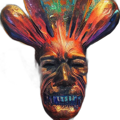 mask, face, crown, staff transparent PNG cut-out