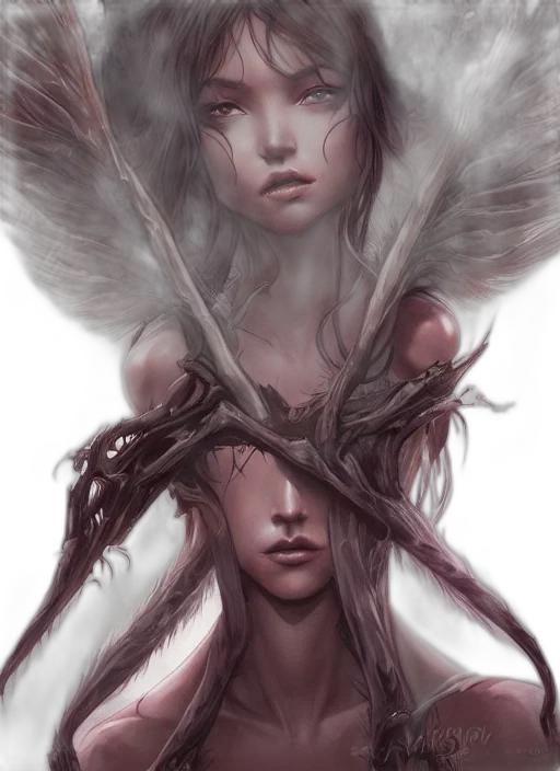 fantasy art, concept art, photorealistic, comic book art, dark, pastel, red, monochrome transparent PNG cut-out